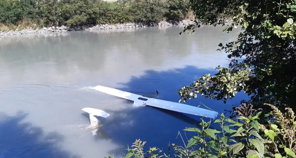 Ultraleggero finito nel fiume a Mattarello, concluse le operazioni di recupero