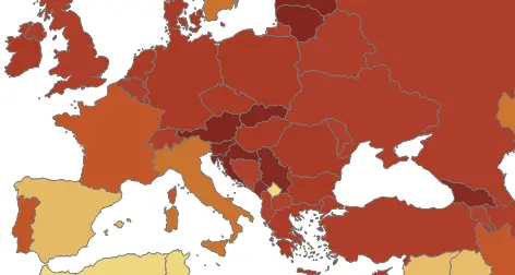 Covid, per il Centro Europeo di controllo, Alto Adige già in rosso (e Trentino in giallo)