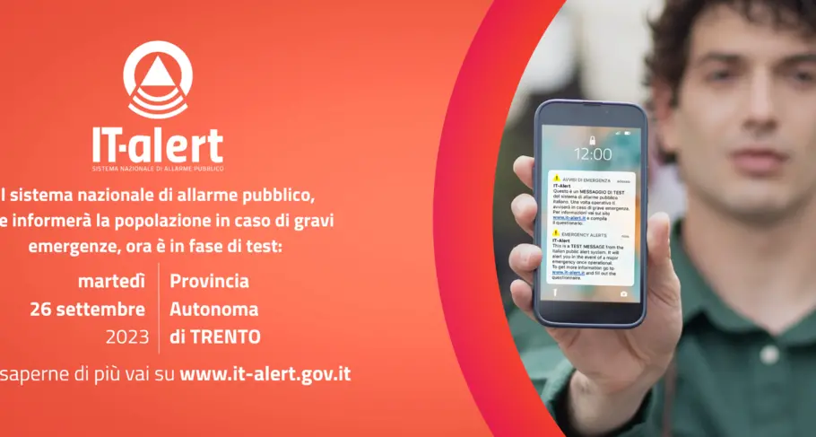 Avviso di pericolo sul telefonino: martedì 26 settembre test del nuovo sistema di allerta