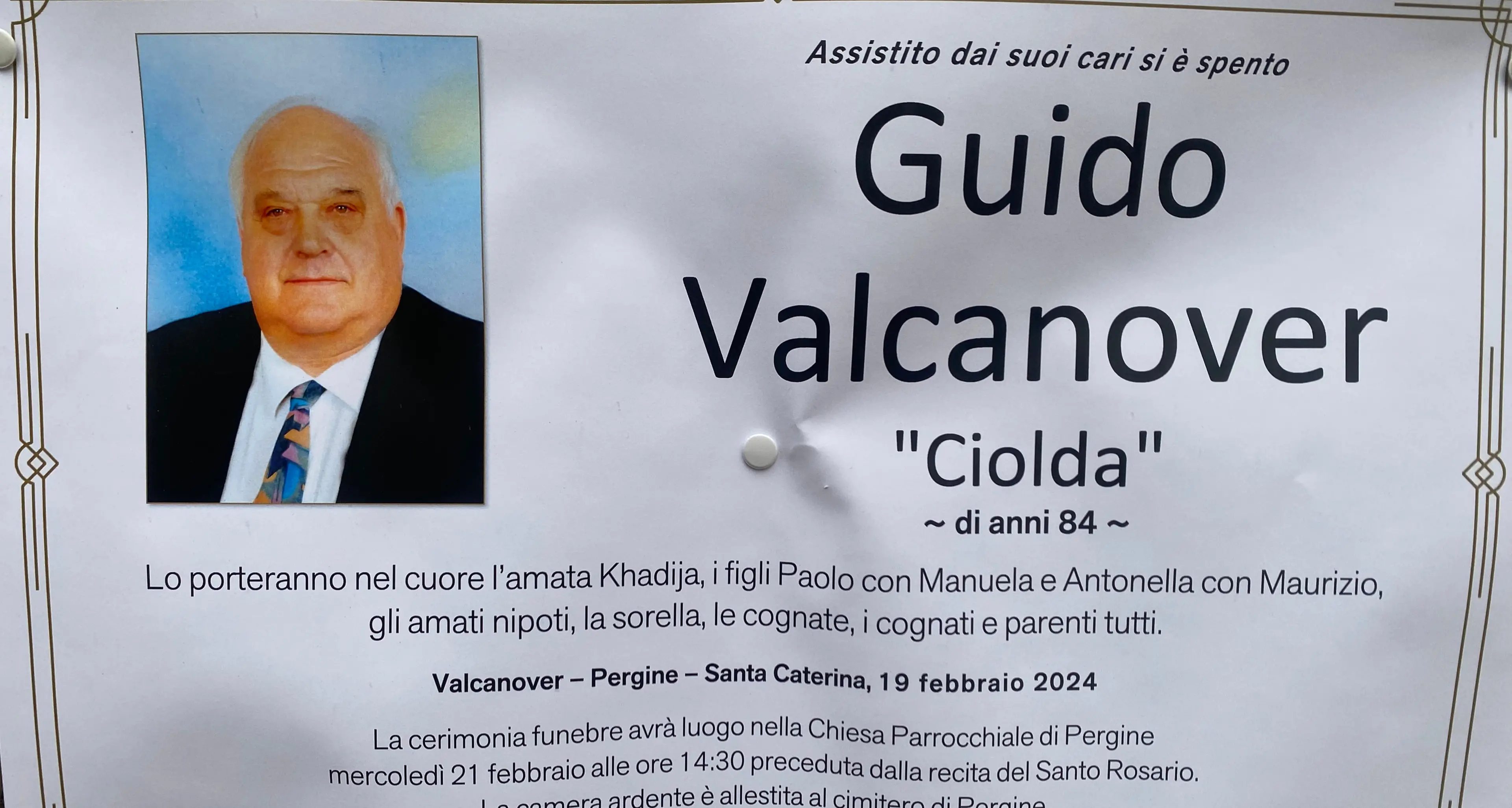 Addio a Guido Valcanover, il popolare \"Ciolda\" del ristorante sul lago di Caldonazzo