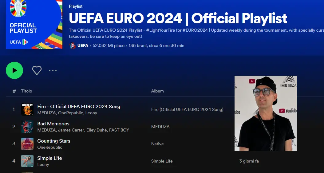 Il colpaccio di Carollo: con il remix di \"Sarà perché ti amo\" inserito nella playlist ufficiale degli Europei Fifa