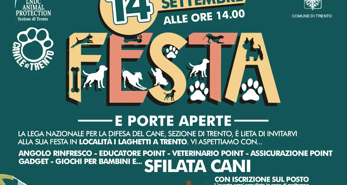 Domenica 14 settembre porte aperte al canile di Trento