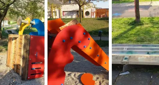 Devastato il parco giochi di Ravina: divelte tutte le strutture dei bambini