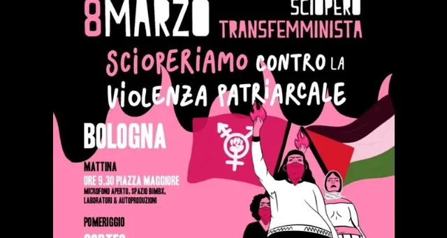 8 marzo: in migliaia al corteo di 'Non una di meno' a Bologna