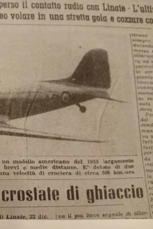 Quel tragico Natale del 1956 in Val di Sole: disastro aereo con la morte di 21 persone