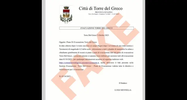 Campi Flegrei: falsa lettera di evacuazione nel Napoletano