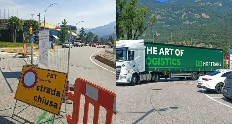 Rovereto sud, è già caos con via del Garda a senso unico. Gli operatori: «Il Comune non ci ha informati»