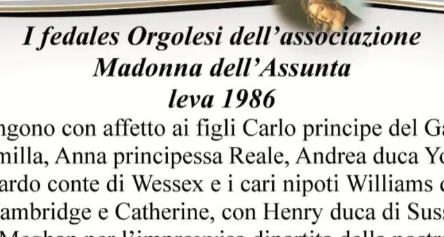 Regina: manifesti funebri in Barbagia e il saluto di Zola