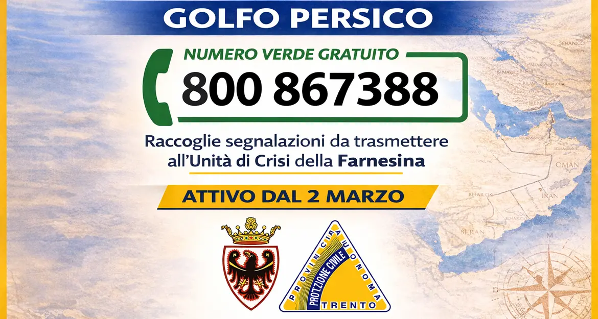 Trenta chiamate al numero verde per i trentini nell'area del Golfo