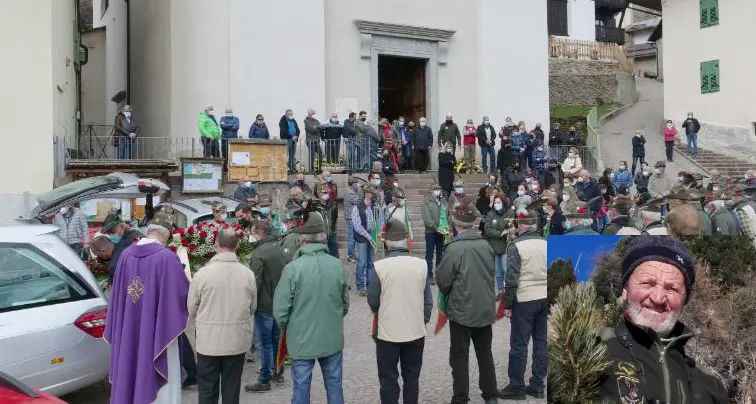 Corista, cacciatore, alpino: ai funerali di Bruno Bosinelli il «grazie» della sua comunità