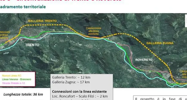 Circonvallazione ferroviaria di Trento: ecco il progetto della mega-galleria, da oggi lo potete vedere online