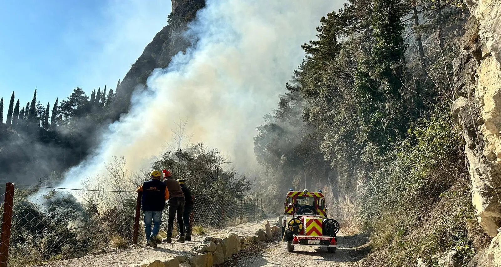 Domato l’incendio che ha interessato duemila metri quadrati di bosco della Gardesana occidentale