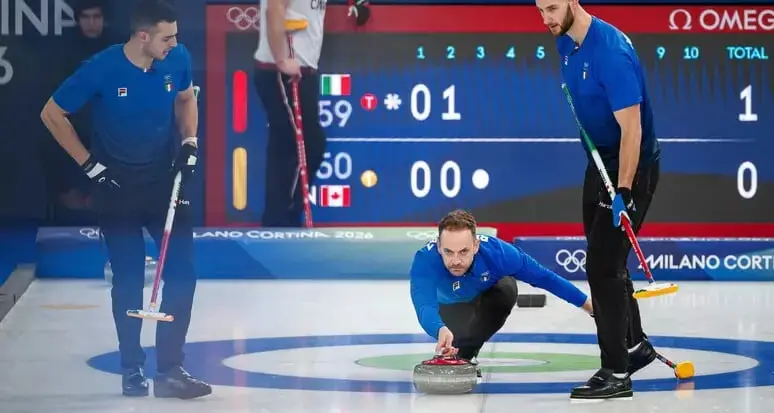 Milano Cortina: Italia del curling maschile sconfitta dal Canada 8-3