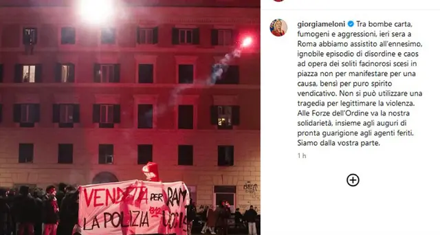 Ramy: Meloni, a Roma ignobile episodio di disordine e caos