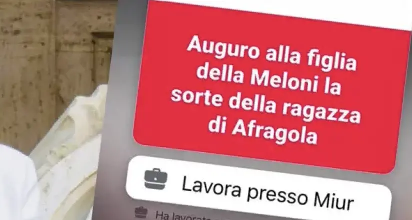 “Auguro alla Meloni di fare la stessa fine della ragazza di Afragola”