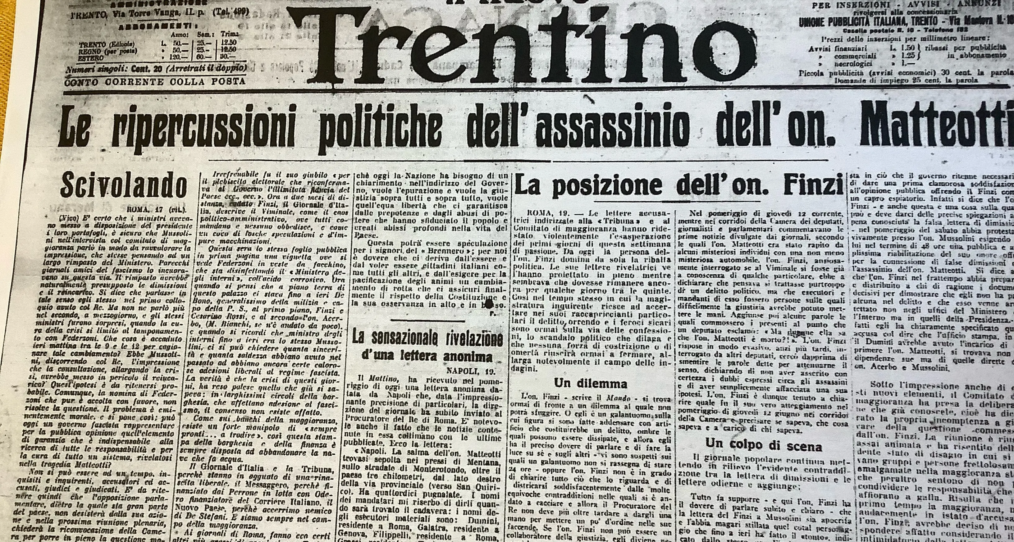 Giacomo Matteotti: 100 anni fa il delitto di regime che svelò il vero volto del fascismo/5