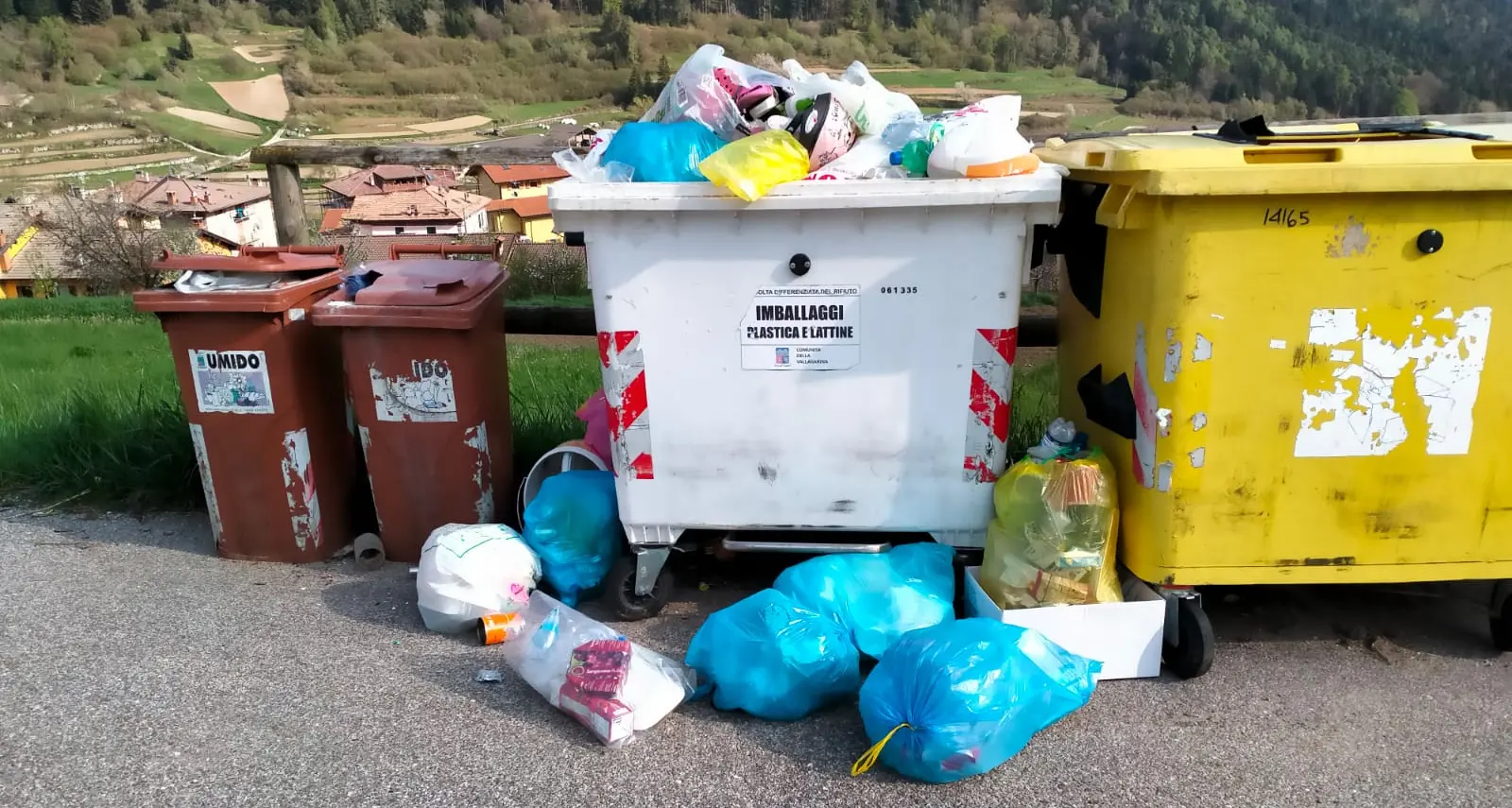 A Ronzo Chienis nei cassonetti anche motoseghe, centinaia di neon e… un acquario