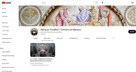 A Merano funerali in streaming su YouTube: il servizio rivolto agli anziani e ai parenti che vivono lontano