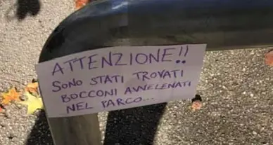 Trento: allarme bocconi avvelenati in Clarina, rinvenuti nel parco di via Volta