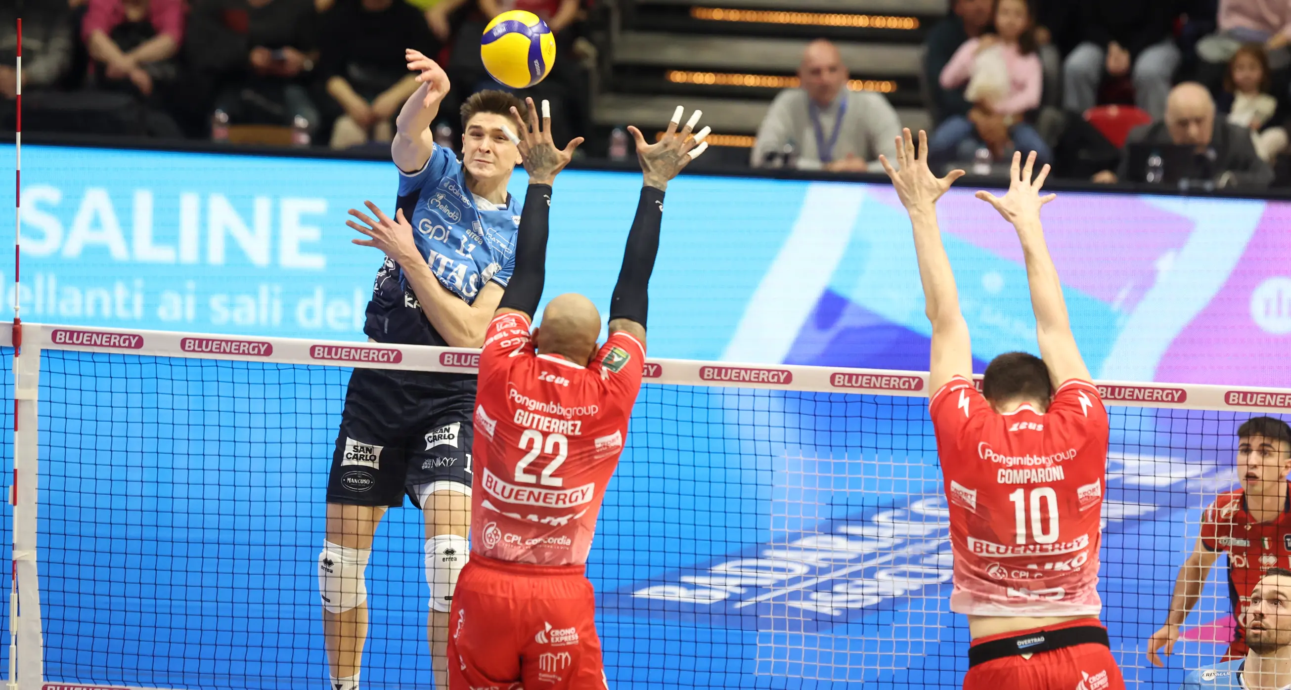 Piacenza piega l’Itas Trentino 3-1 al PalaBanca