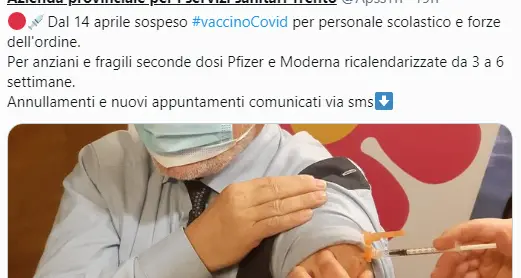 Vicesindaca prenota i vaccini per i suoi anziani: ieri ha ricevuto 1700 messaggi dell’Azienda Sanitaria di spostamento della data