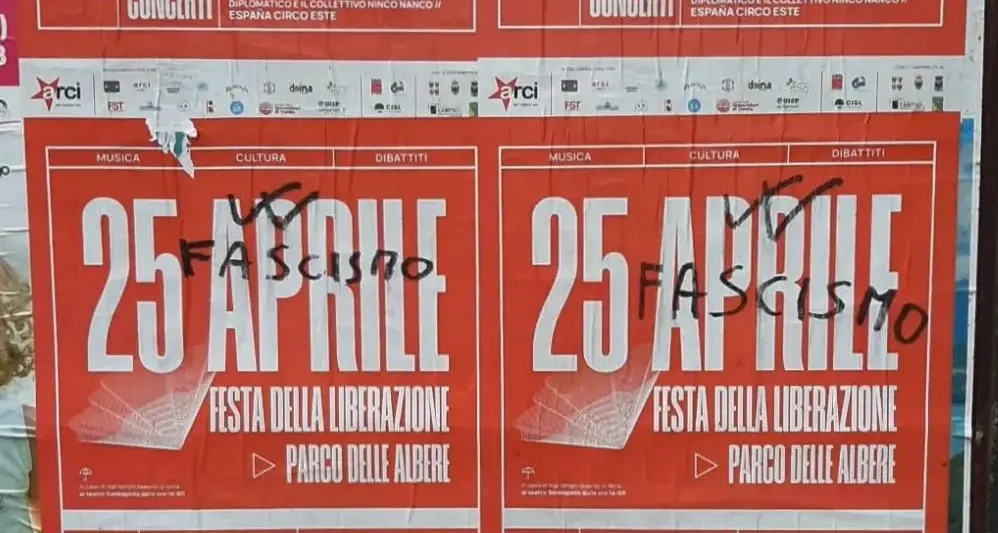 Imbrattati i manifesti dedicati al 25 aprile, Arci Trentino: «Ecco perché è importante questa data»