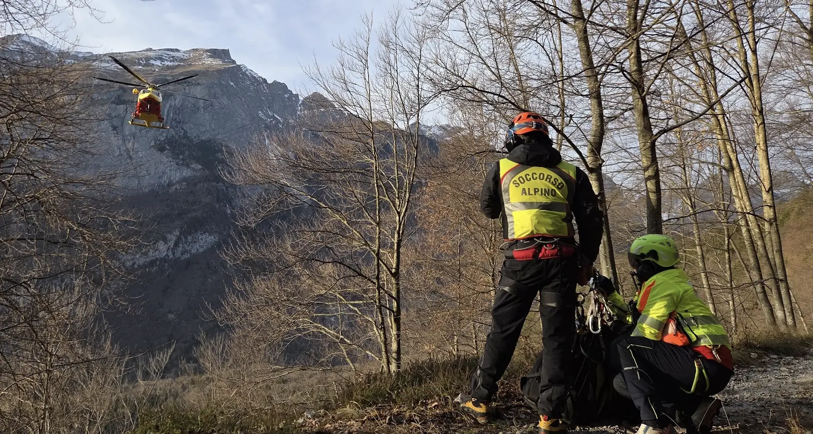 Attimi di terrore nei boschi delle Giudicarie: boscaiolo precipita dopo essere stato colpito da una pietra