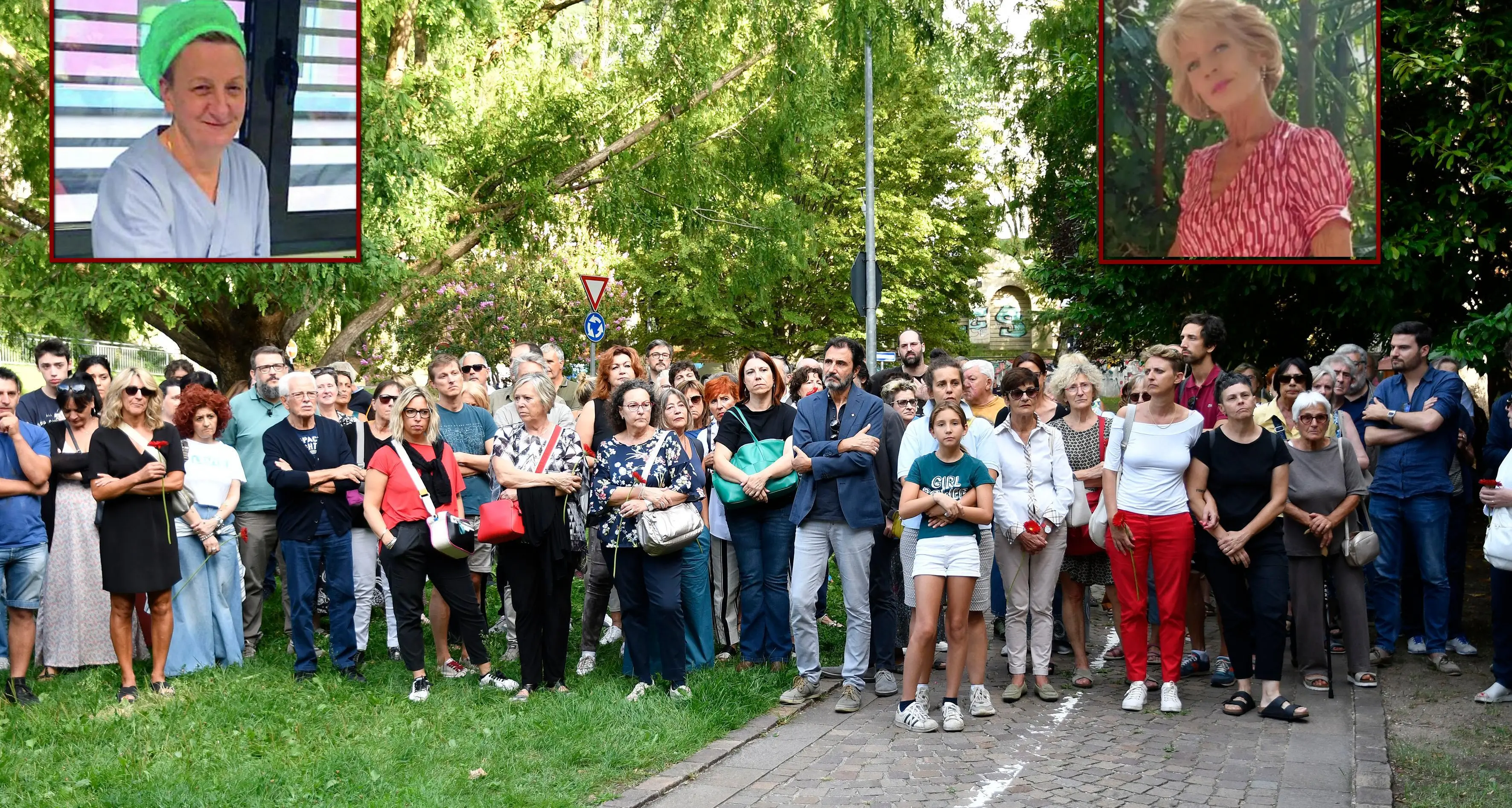 La forza delle gerbere rosse dedicata ad Iris Setti e Mara Fait dalla comunità