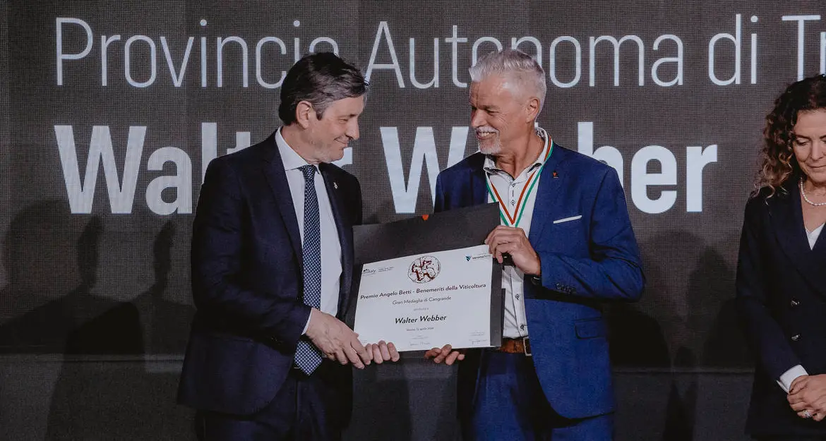 Vinitaly, va all’enologo Walter Webber il Premio Betti per il Trentino