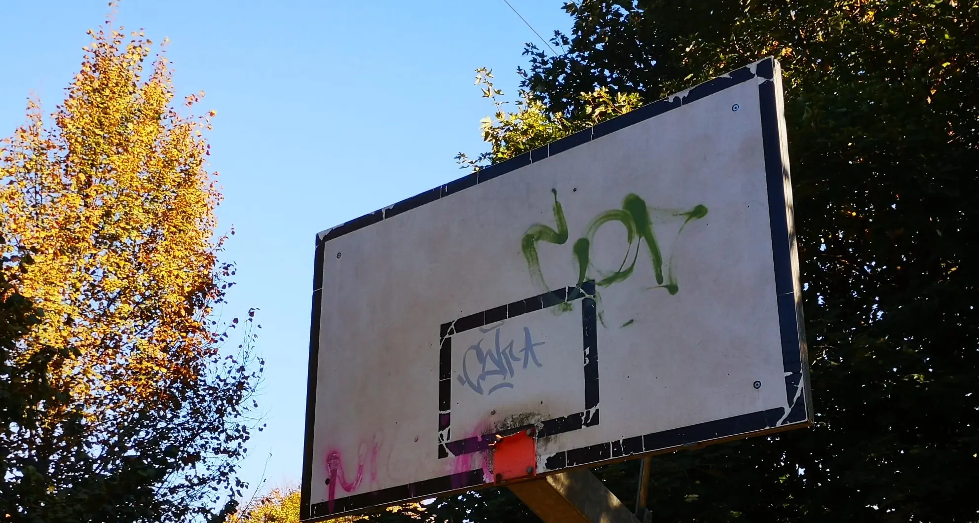 Vandali al parco Braille, sradicati i canestri da basket del campetto