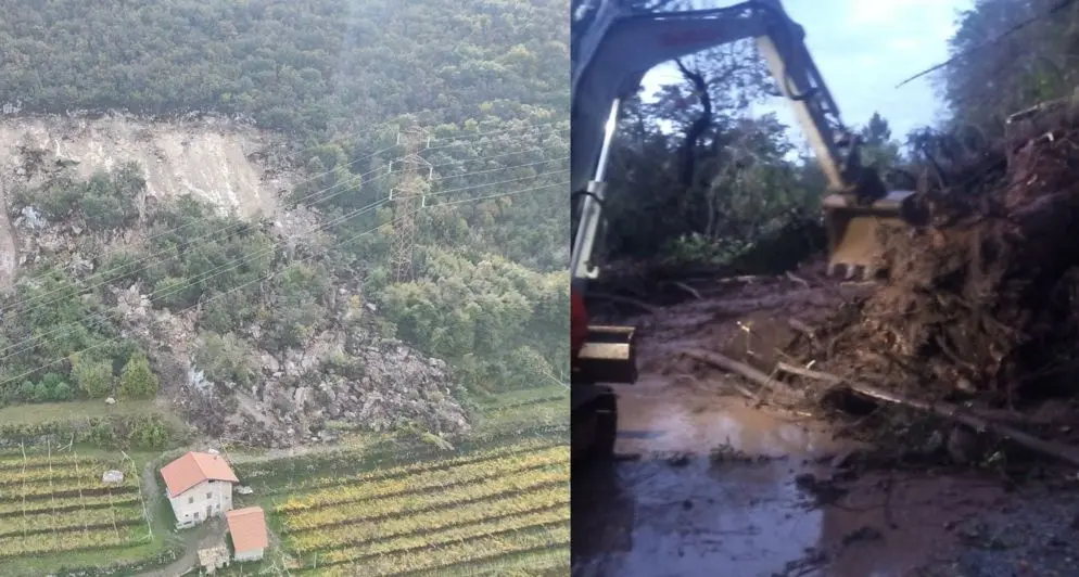 Frane a Piné e Cavedine. E ora arrivano freddo e neve