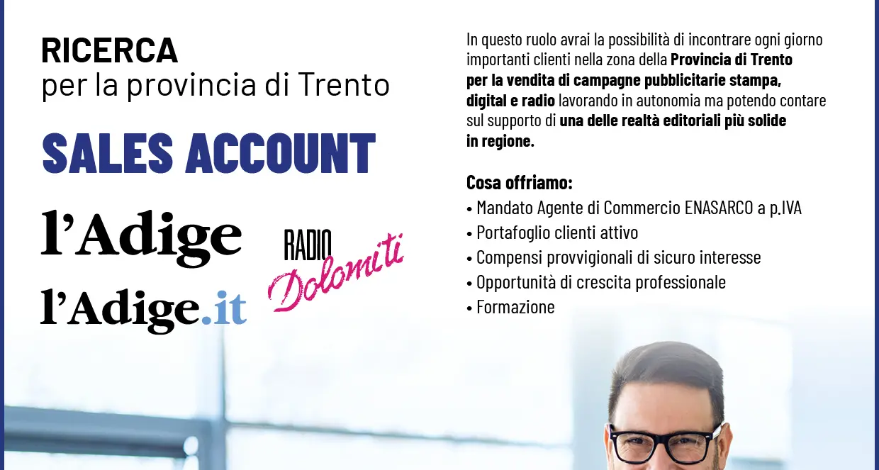 Opportunità di carriera: Sales Account per Media Alpi Pubblicità a Trento