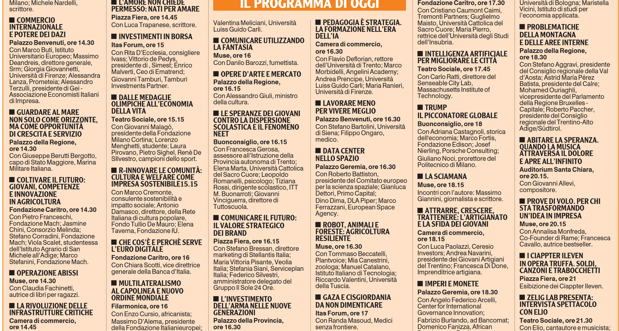 Festival dell'Economia, da Giorgetti a Renzi: ecco il programma di oggi