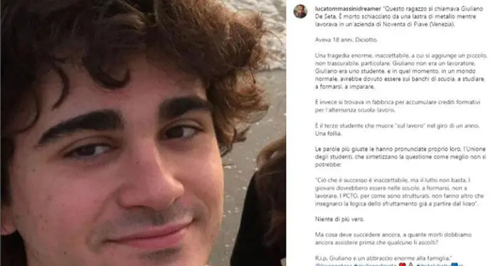 Morì a 18 anni durante uno stage: nessun risarcimento dall’Inail per i genitori