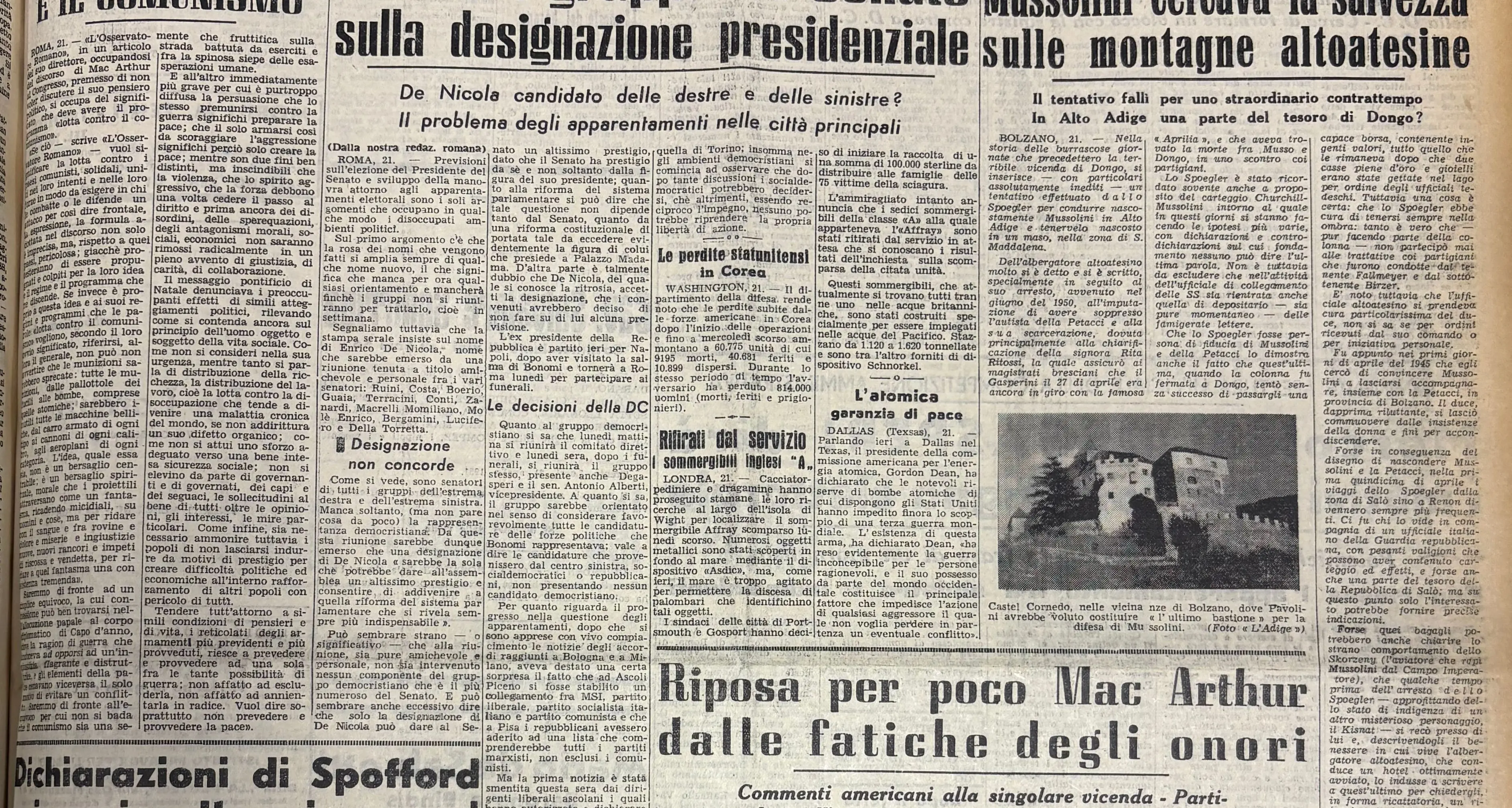 Mussolini cercava la salvezza sulle montagne altoatesine