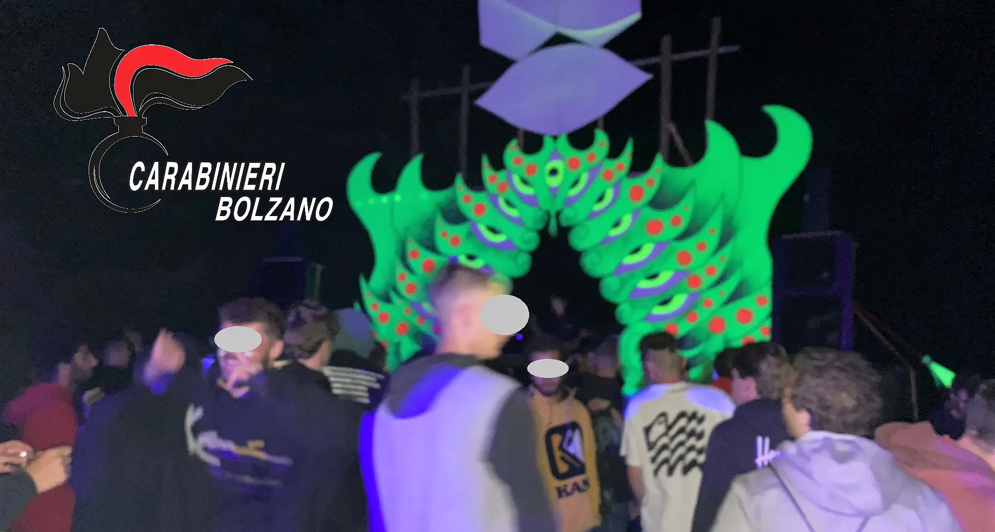 Rave party a Nova Levante interrotto dai carabiniere: presenti oltre 150 persone
