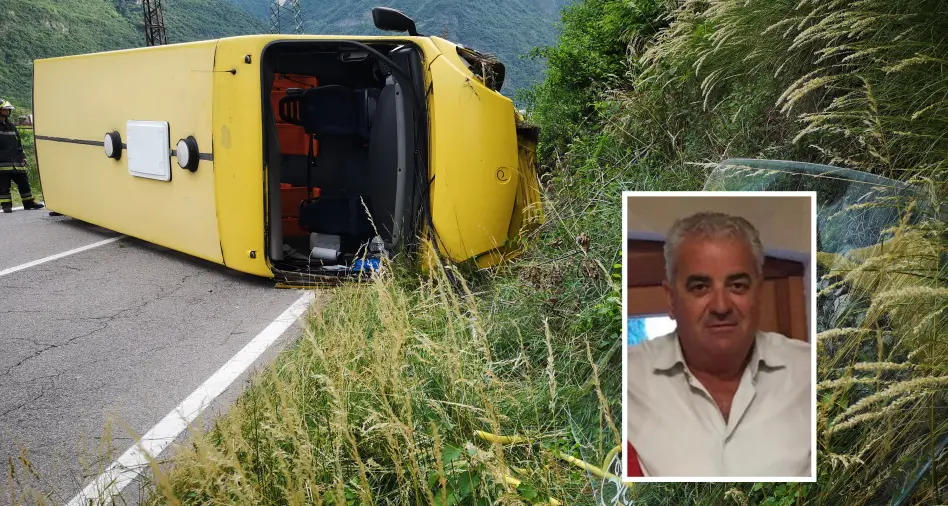 Scuolabus ribaltato, la vittima è Paolo Pedrinolla, esperto autista di Ala: aveva 61 anni