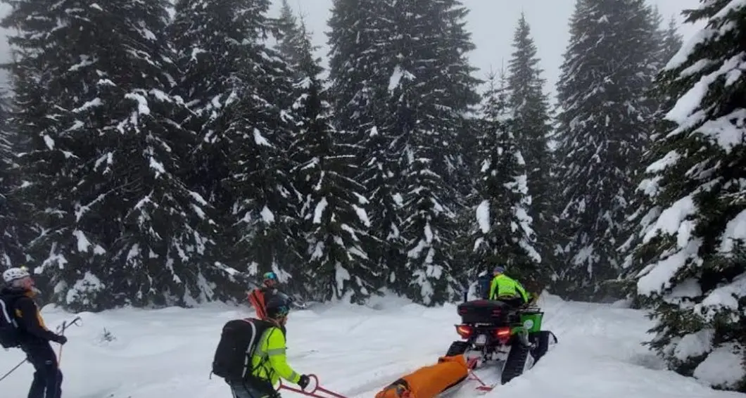 Intervento in soccorso di uno scialpinista nei pressi di Malga Colbricon (Paneveggio)