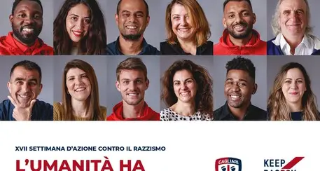 Razzismo: calciatori e staff del Cagliari ci mettono la faccia